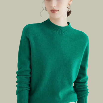 Hamilton Women's Merino Wool Sweaters Mock-Neck Long-Sleeve Knit Jumper