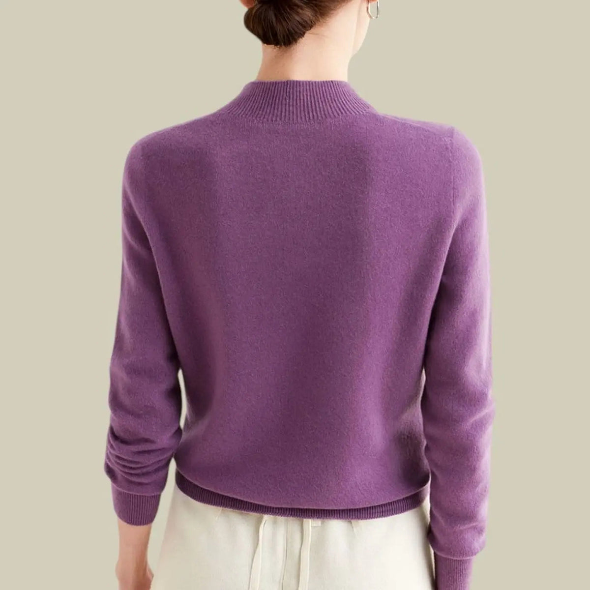 Hamilton Women's Merino Wool Sweaters Mock-Neck Long-Sleeve Knit Jumper