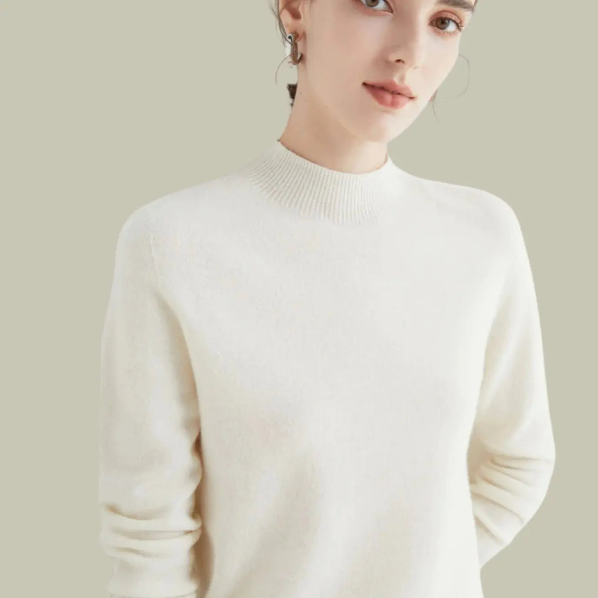 Hamilton Women's Merino Wool Sweaters Mock-Neck Long-Sleeve Knit Jumper