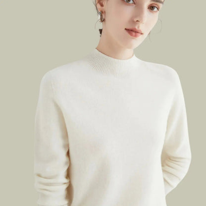 Hamilton Women's Merino Wool Sweaters Mock-Neck Long-Sleeve Knit Jumper