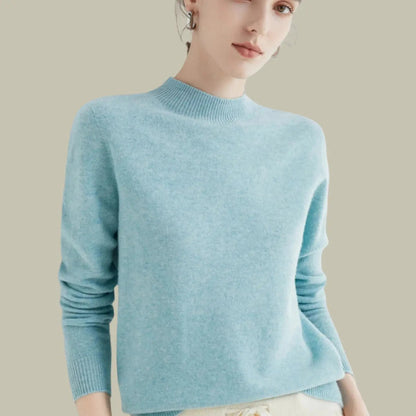 Hamilton Women's Merino Wool Sweaters Mock-Neck Long-Sleeve Knit Jumper