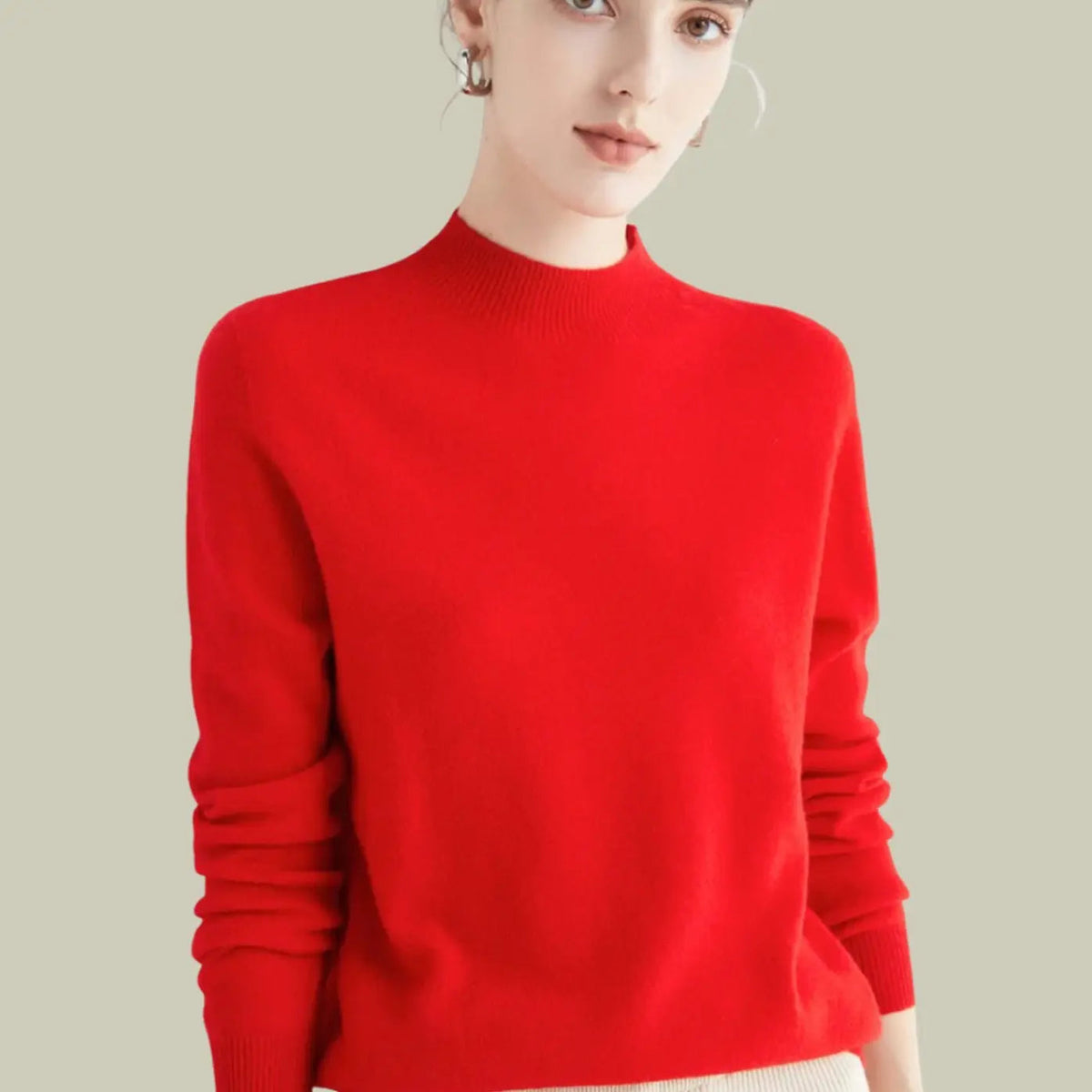 Hamilton Women's Merino Wool Sweaters Mock-Neck Long-Sleeve Knit Jumper