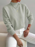 Norrington Women's Mock Turtleneck Relaxed Fit Long Sleeve Sweater