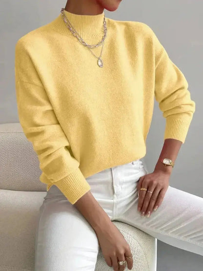 Norrington Women's Mock Turtleneck Relaxed Fit Long Sleeve Sweater