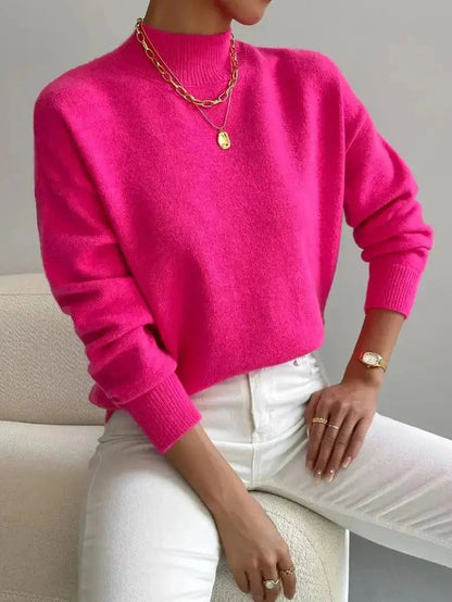 Norrington Women's Mock Turtleneck Relaxed Fit Long Sleeve Sweater