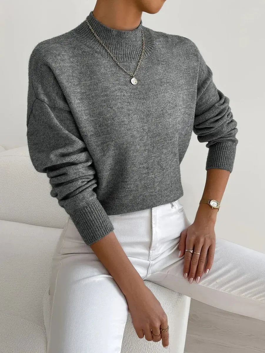 Norrington Women's Mock Turtleneck Relaxed Fit Long Sleeve Sweater
