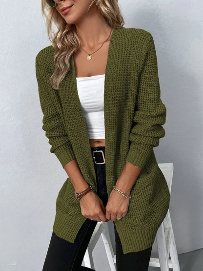 Lexington Women's Open-Front Waffle-Knit Relaxed Cardigan Jumper