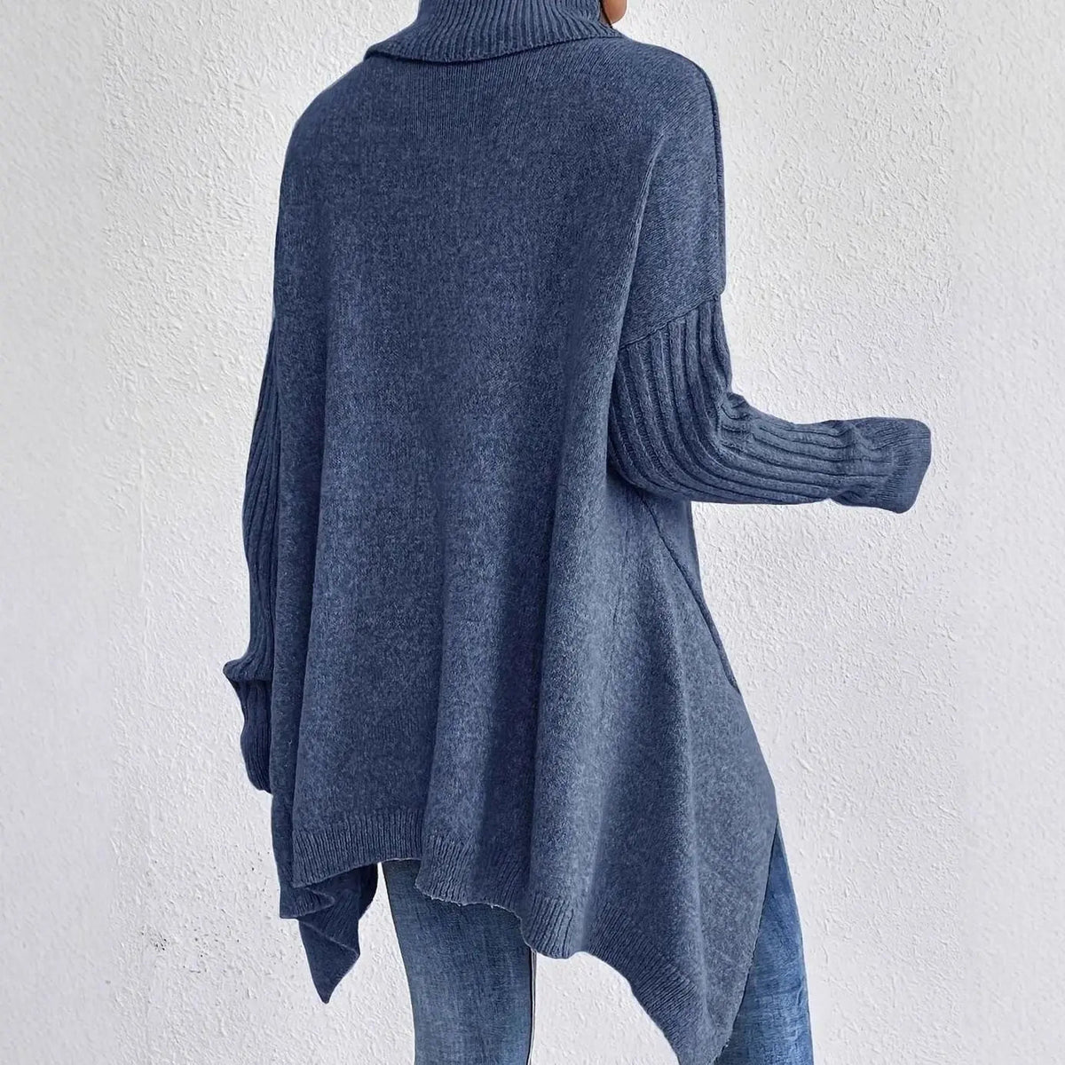 Pemberton Women's Oversized Cashmere Turtleneck Jumper Longline Knit