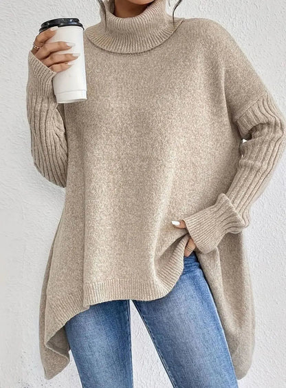 Pemberton Women's Oversized Cashmere Turtleneck Jumper Longline Knit