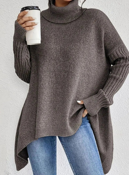 Pemberton Women's Oversized Cashmere Turtleneck Jumper Longline Knit