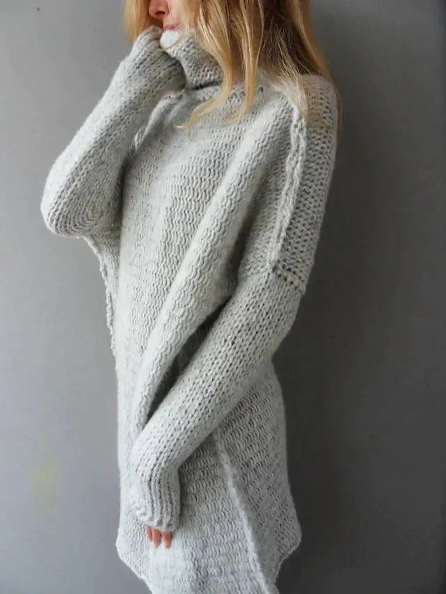 Bridgerton Women's Oversized Chunky Knit Turtleneck Sweater Jumper