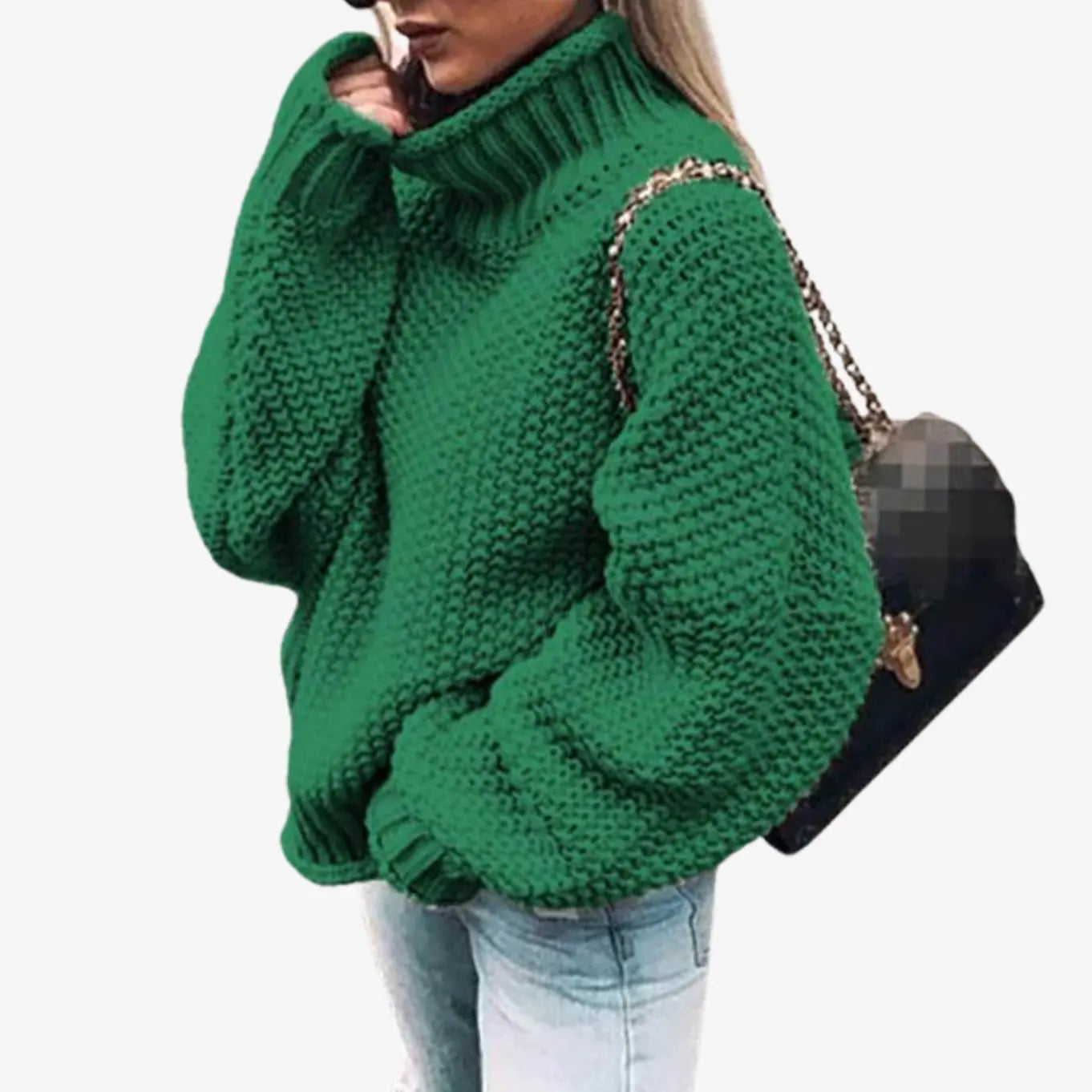 Wellington Women's Oversized Chunky Turtleneck Knit Jumper