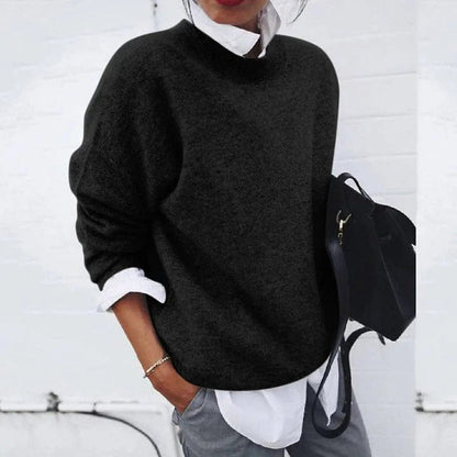 Carrington Women's Oversized Crew Neck Soft Knit Sweater Jumper