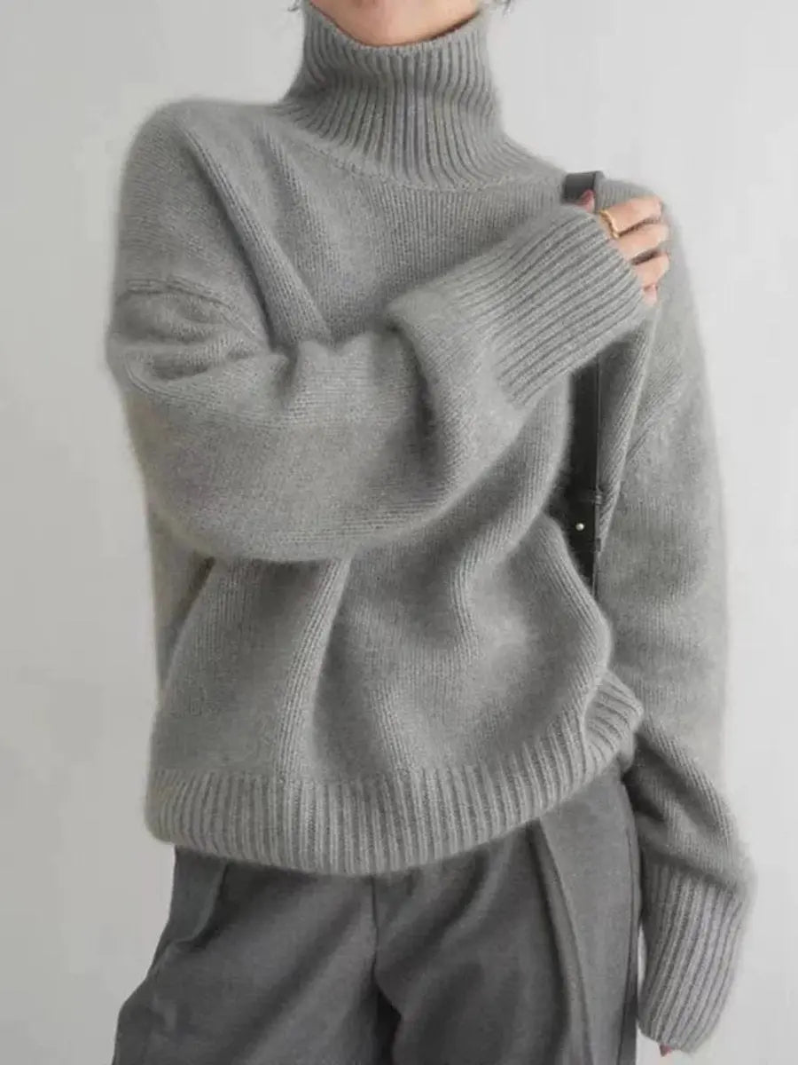 Langton Women's Oversized Turtleneck Cashmere Knit Sweater Jumper