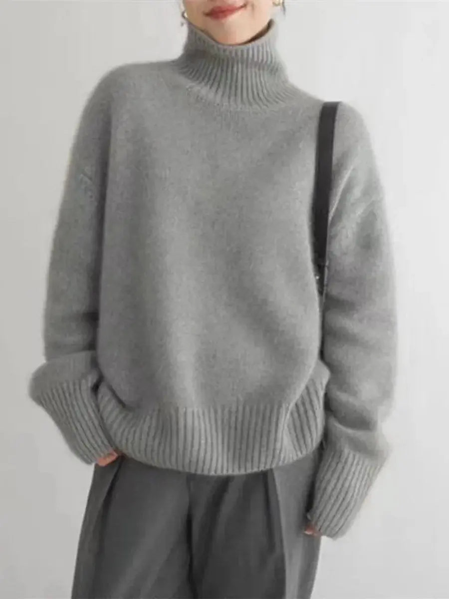 Langton Women's Oversized Turtleneck Cashmere Knit Sweater Jumper