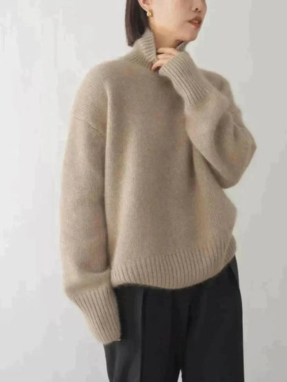 Langton Women's Oversized Turtleneck Cashmere Knit Sweater Jumper
