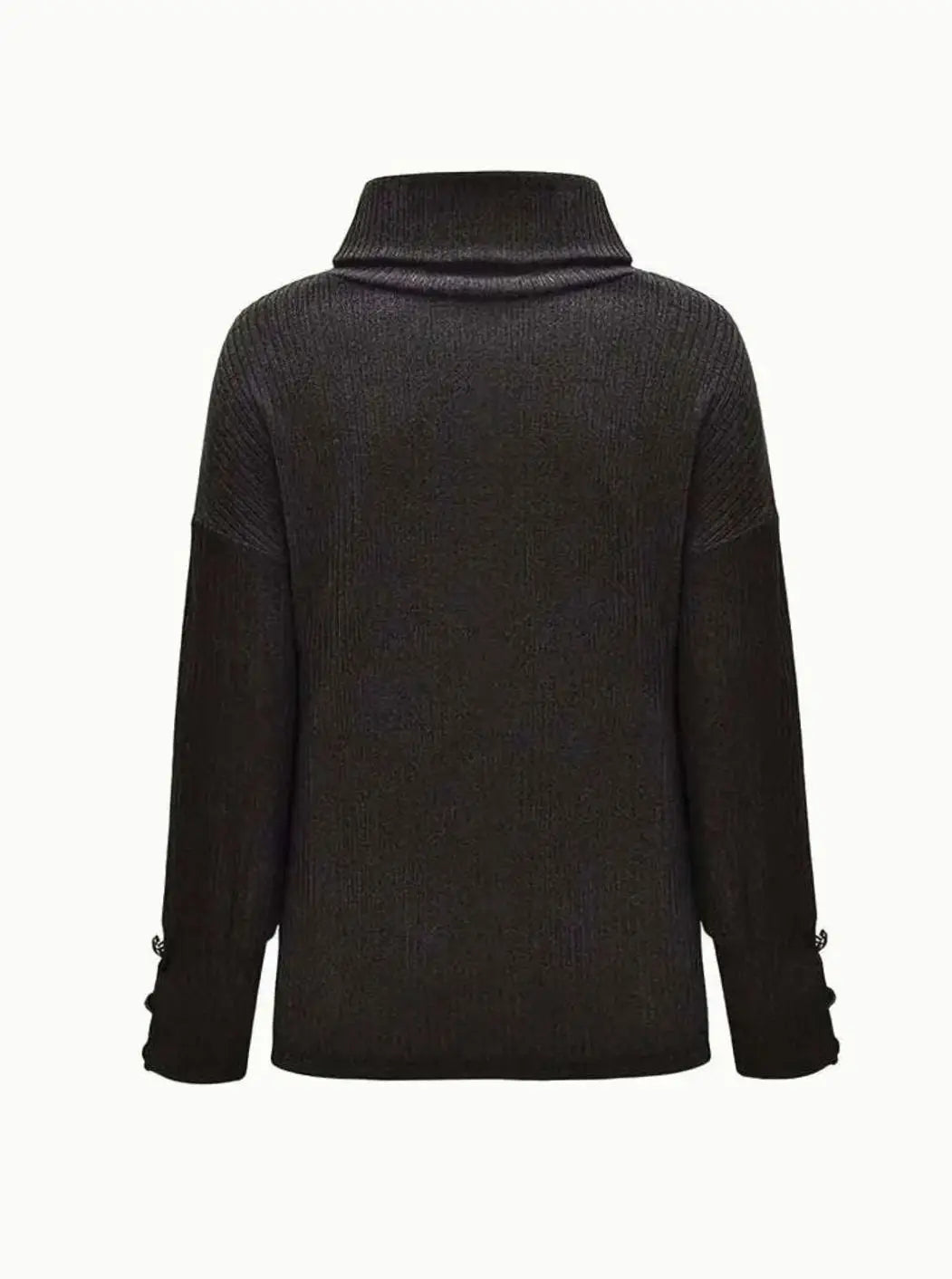 Preston Women's Ribbed Cowl Neck Sweater Button-Cuff Knit Jumper