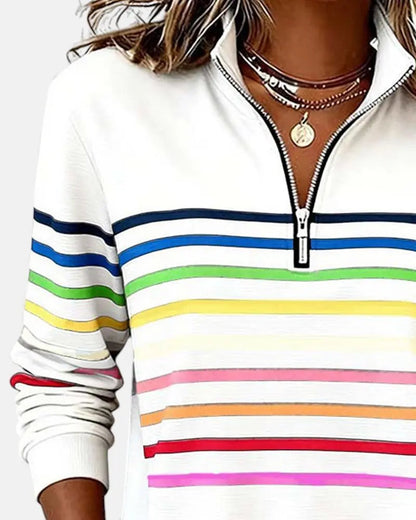 Oakhampton Women's Zip Jumper Quarter Zip Pullover Relaxed Fit