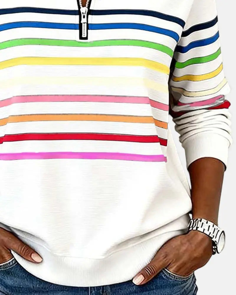 Oakhampton Women's Zip Jumper Quarter Zip Pullover Relaxed Fit