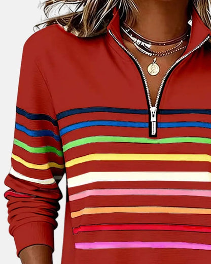 Oakhampton Women's Zip Jumper Quarter Zip Pullover Relaxed Fit