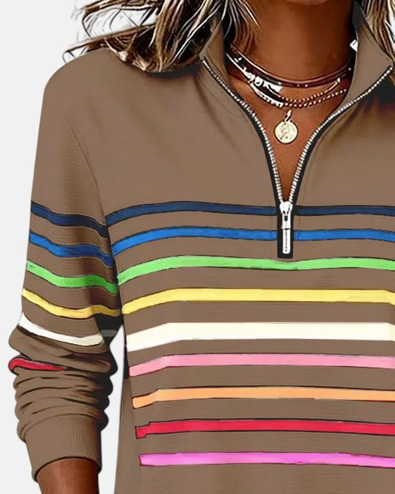 Oakhampton Women's Zip Jumper Quarter Zip Pullover Relaxed Fit