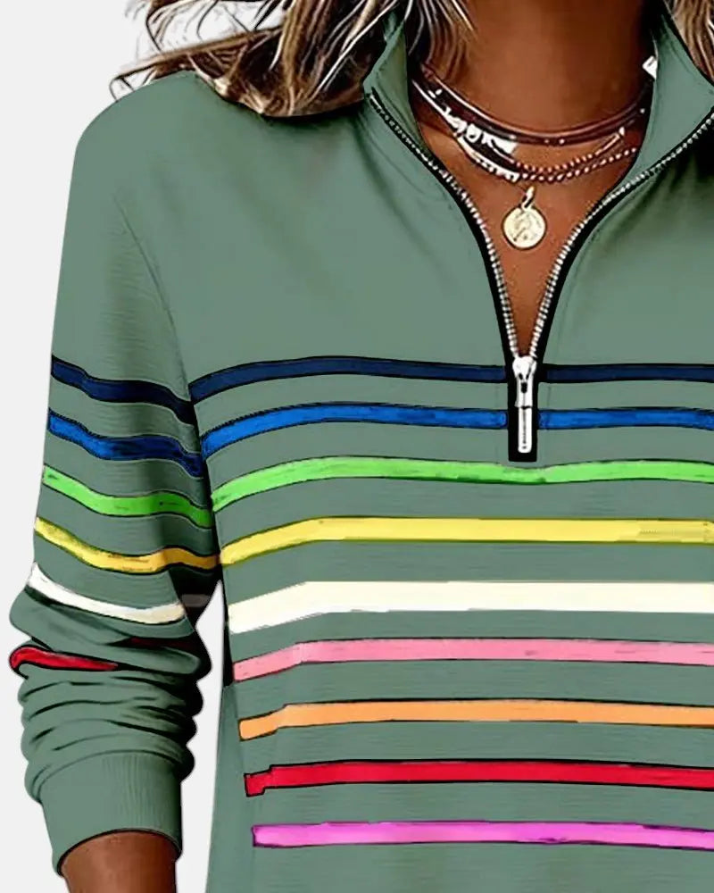Oakhampton Women's Zip Jumper Quarter Zip Pullover Relaxed Fit