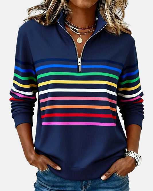 Oakhampton Women's Zip Jumper Quarter Zip Pullover Relaxed Fit