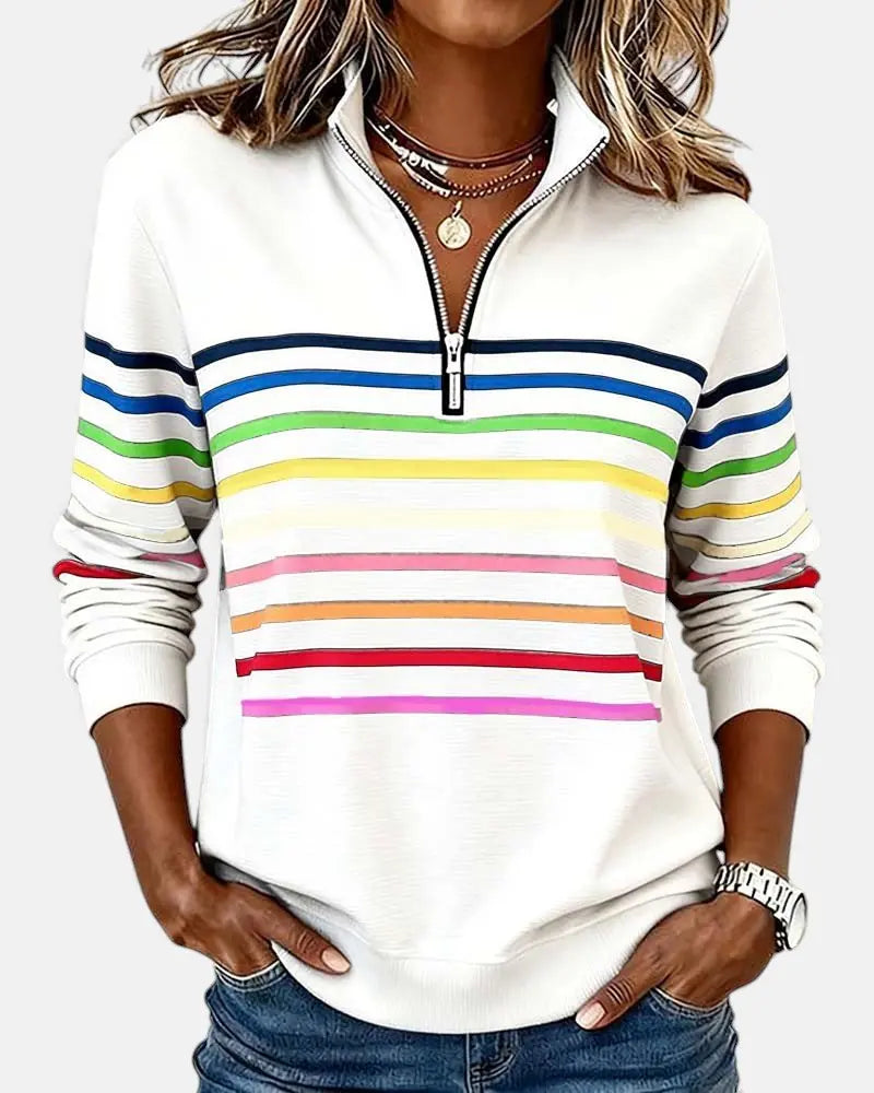 Oakhampton Women's Zip Jumper Quarter Zip Pullover Relaxed Fit