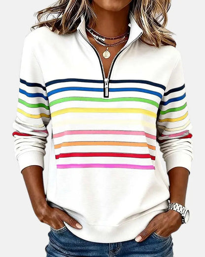 Oakhampton Women's Zip Jumper Quarter Zip Pullover Relaxed Fit