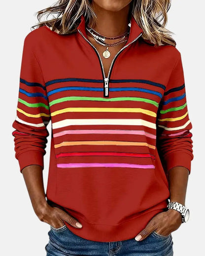 Oakhampton Women's Zip Jumper Quarter Zip Pullover Relaxed Fit
